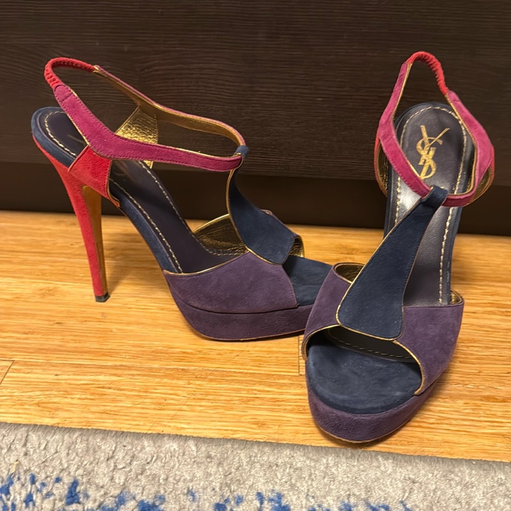Ysl Tri-Color Suede Tributes - Size 38 - image 1